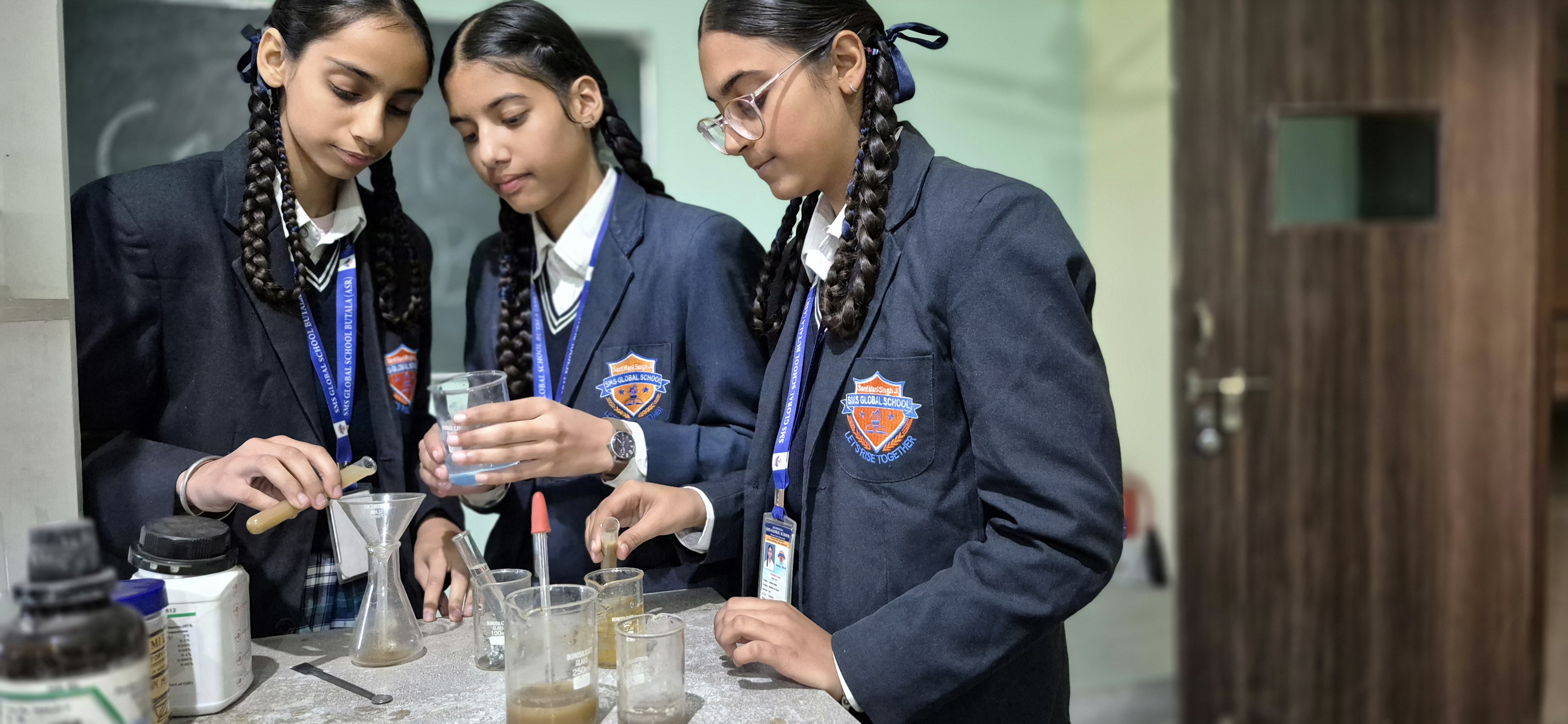 Students conducting a Chemistry practical