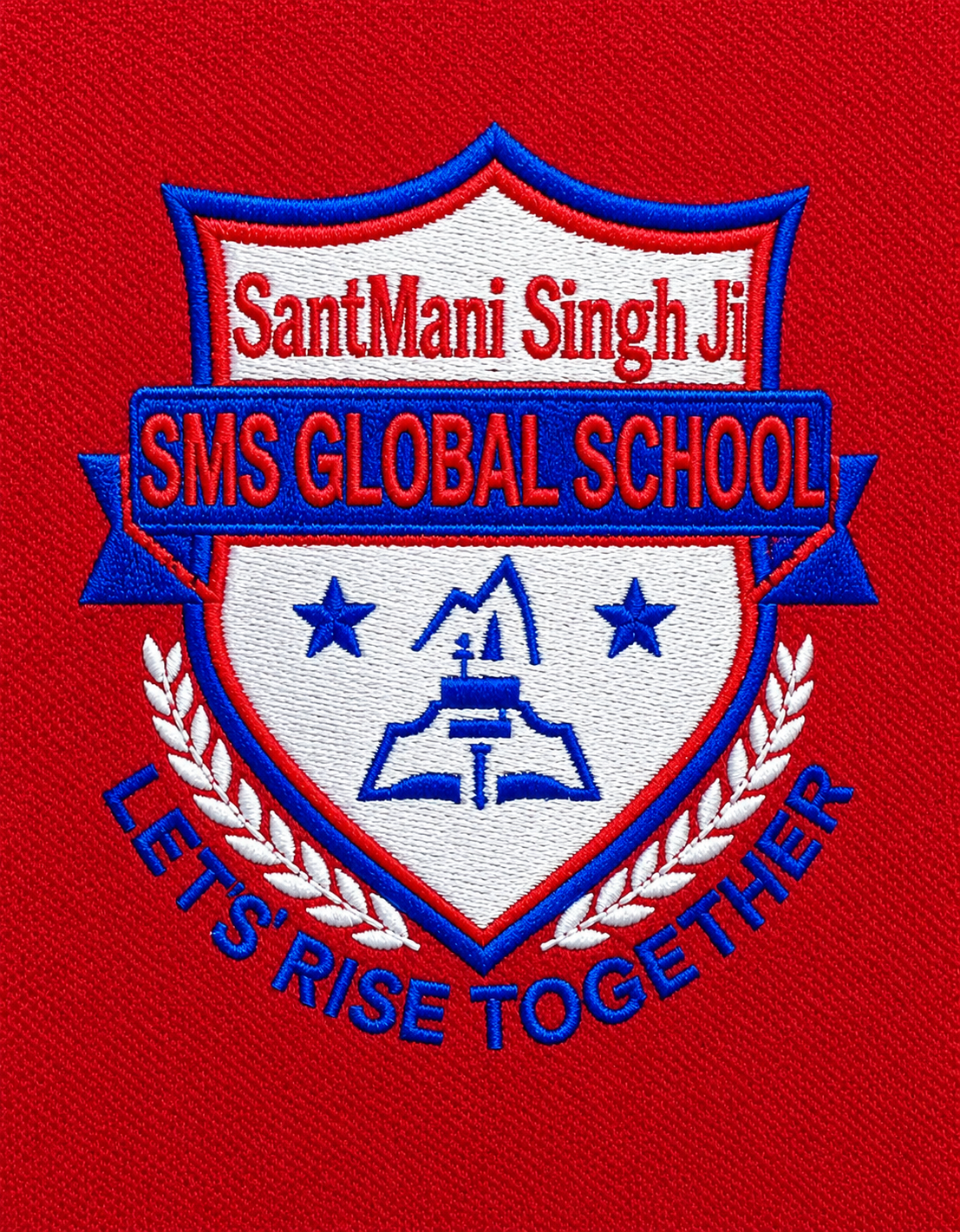 SMS Global School embroidered logo reference