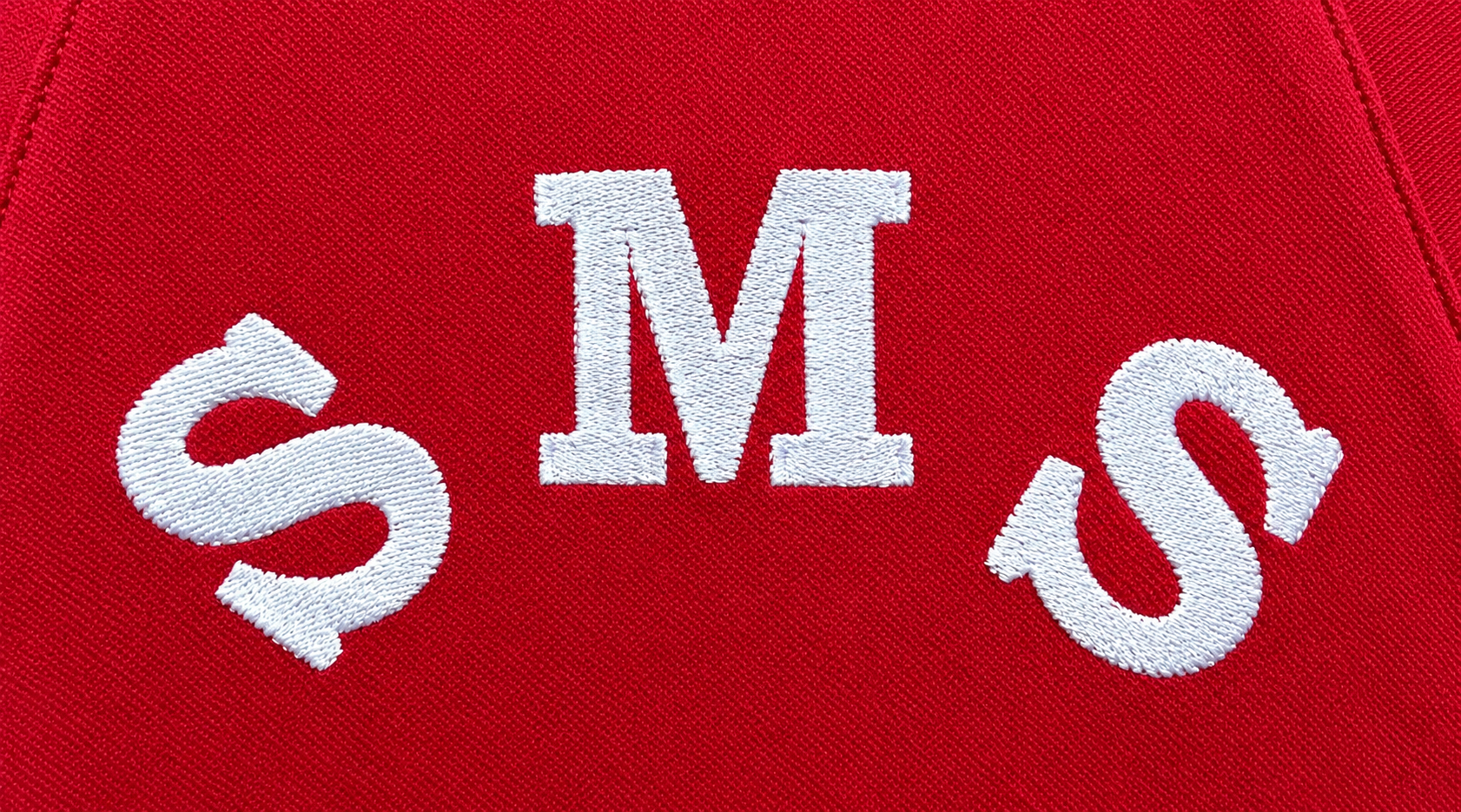 SMS embroidered lettering reference